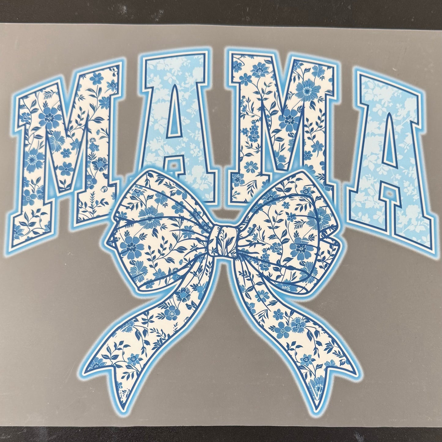 Mama/Blue Bow w/Flowers