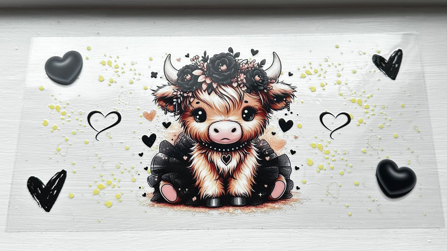 Highland Baby Cow Decal/Black