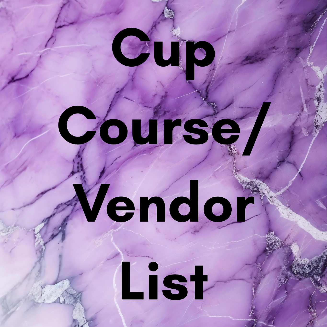 Cup Course/ Vendors list